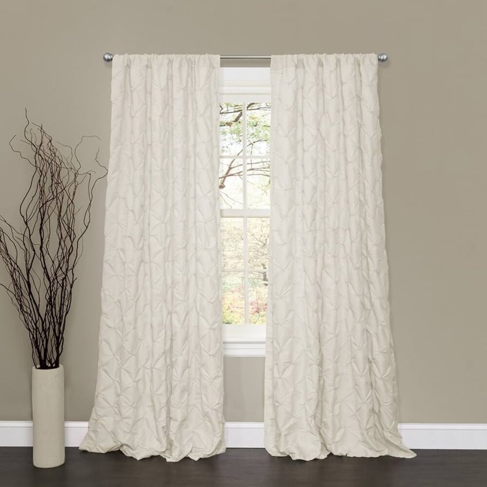 NWT Lush Decor Lake Como Curtain Panel, Ivory